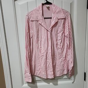 Pink Striped Button-Up Shirt